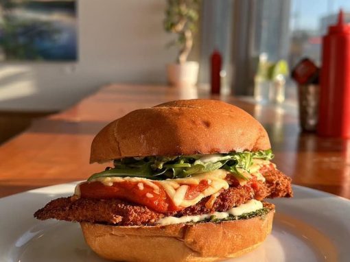 Eatology Crispy Chicken Parm burger